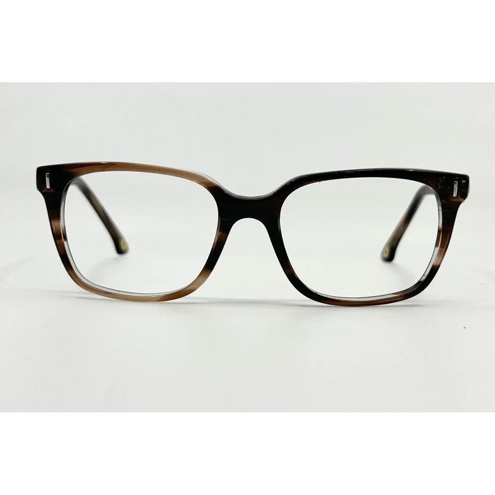 Twill & Tweed Eyeglasses Frames Womens Brown Striped Square TW 2003 50-17-140